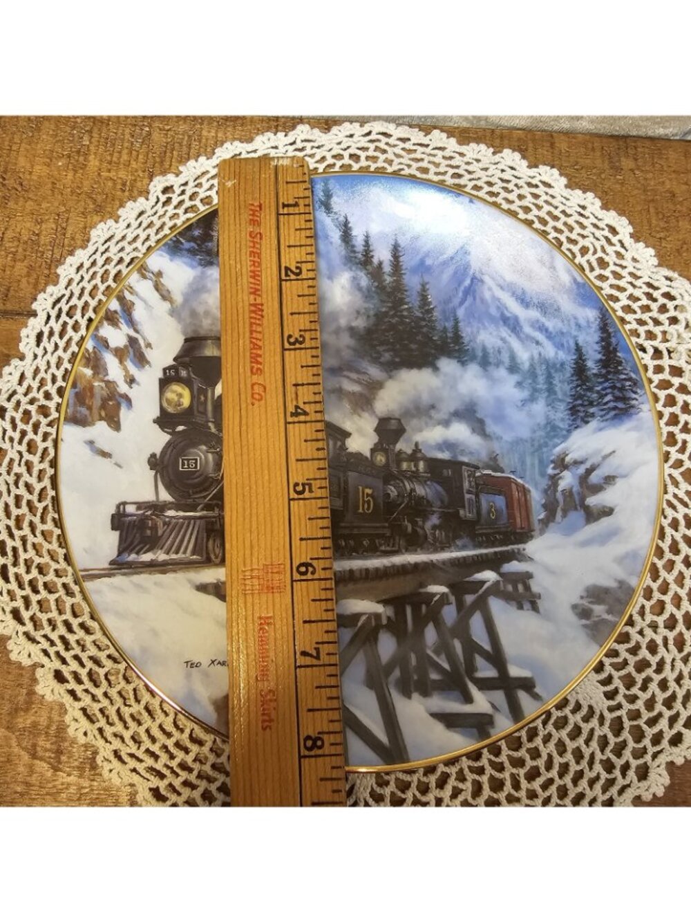 Hamilton - WINTER CROSSING - Winter Rails Collection - Collector Plate # 4796 - Picture 5 of 5